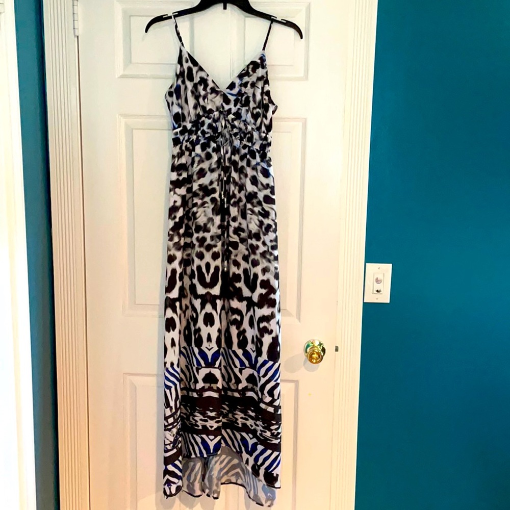 High low printed dress